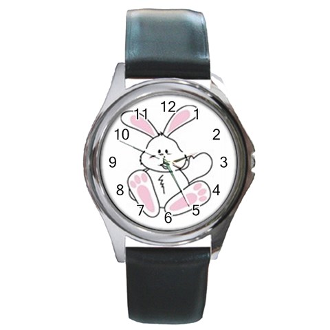 bunny (Custom) Round Metal Watch from ArtsNow.com Front