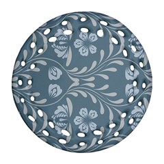 Folk flowers print Floral pattern Ethnic art Round Filigree Ornament (Two Sides) from ArtsNow.com Front