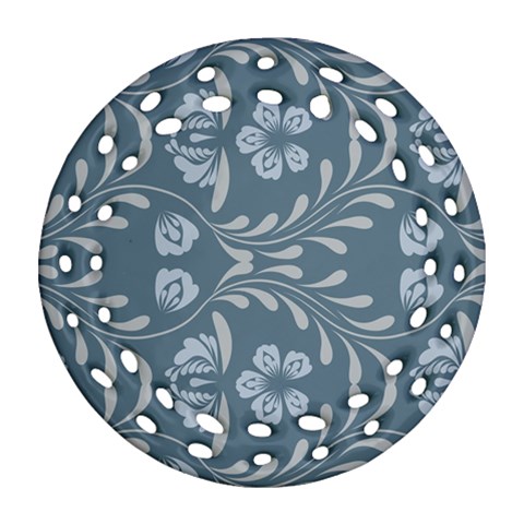 Folk flowers print Floral pattern Ethnic art Round Filigree Ornament (Two Sides) from ArtsNow.com Back