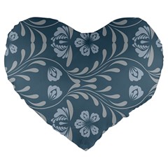Folk flowers print Floral pattern Ethnic art Large 19  Premium Heart Shape Cushions from ArtsNow.com Front