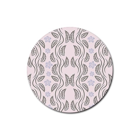 Folk flowers print Floral pattern Ethnic art Rubber Round Coaster (4 pack) from ArtsNow.com Front