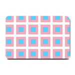 Trans Flag Squared Plaid Small Doormat 