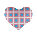 Trans Flag Squared Plaid Standard 16  Premium Heart Shape Cushions