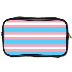 Trans Flag Stripes Toiletries Bag (Two Sides) from ArtsNow.com Front
