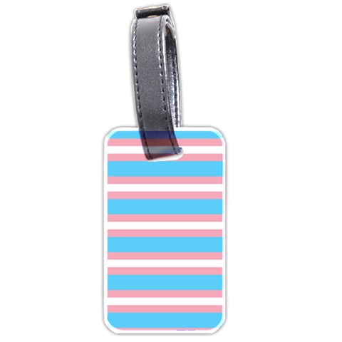 Trans Flag Stripes Luggage Tag (one side) from ArtsNow.com Front