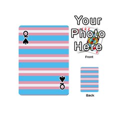 Queen Trans Flag Stripes Playing Cards 54 Designs (Mini) from ArtsNow.com Front - SpadeQ