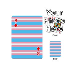 Trans Flag Stripes Playing Cards 54 Designs (Mini) from ArtsNow.com Front - Diamond8