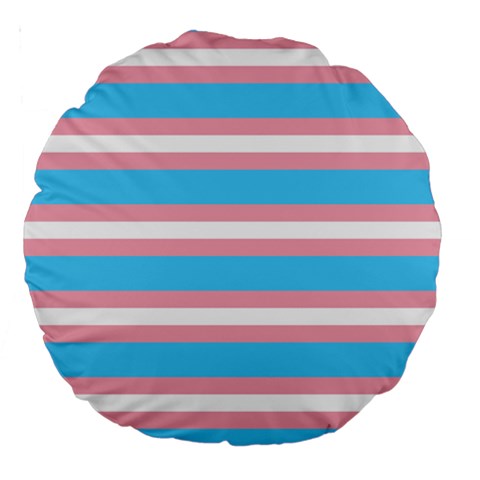 Trans Flag Stripes Large 18  Premium Round Cushions from ArtsNow.com Front