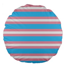 Trans Flag Stripes Large 18  Premium Round Cushions from ArtsNow.com Front