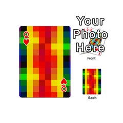 Queen Pride Plaid Playing Cards 54 Designs (Mini) from ArtsNow.com Front - HeartQ