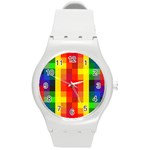 Pride Plaid Round Plastic Sport Watch (M)