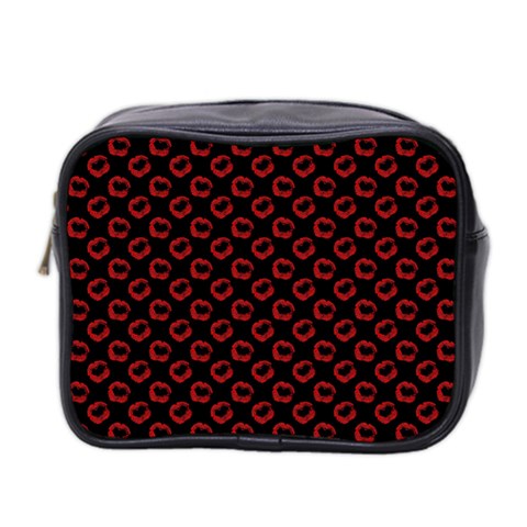 Red Lips Kiss Glitter Mini Toiletries Bag (Two Sides) from ArtsNow.com Front
