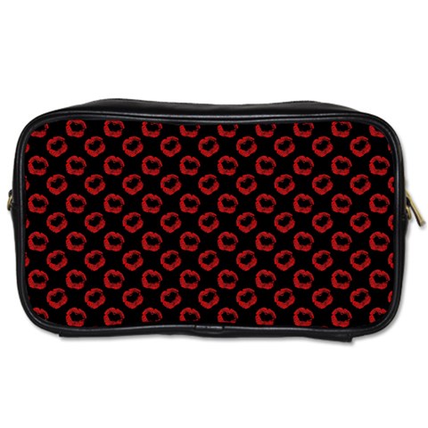 Red Lips Kiss Glitter Toiletries Bag (One Side) from ArtsNow.com Front