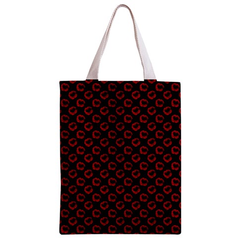 Red Lips Kiss Glitter Zipper Classic Tote Bag from ArtsNow.com Front