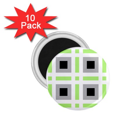 Agender Flag Plaid 1.75  Magnets (10 pack)  from ArtsNow.com Front