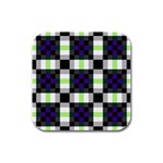 Agender Flag Plaid With Difference Rubber Square Coaster (4 pack)