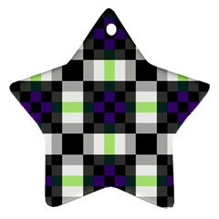 Agender Flag Plaid With Difference Star Ornament (Two Sides) from ArtsNow.com Back