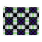 Agender Flag Plaid With Difference Cosmetic Bag (XL)