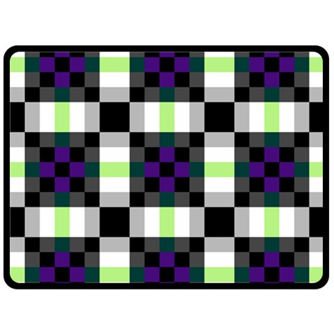 Agender Flag Plaid With Difference Fleece Blanket (Large)  from ArtsNow.com 80 x60  Blanket Front