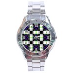 Agender Flag Plaid With Difference Stainless Steel Analogue Watch