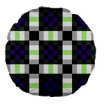Agender Flag Plaid With Difference Large 18  Premium Round Cushions