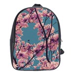 Colorful Floral Leaves Photo School Bag (Large)