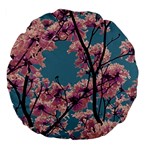 Colorful Floral Leaves Photo Large 18  Premium Flano Round Cushions