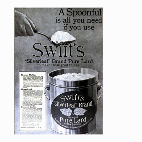 Swift s_Silverleaf_Brand_Pure_Lard,_1916 Large Garden Flag (Two Sides) from ArtsNow.com Front