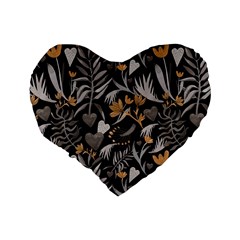 Plants And Hearts In Boho Style No. 2 Standard 16  Premium Heart Shape Cushions from ArtsNow.com Back