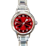 Abstract pattern geometric backgrounds   Round Italian Charm Watch