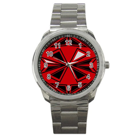 Abstract pattern geometric backgrounds   Sport Metal Watch from ArtsNow.com Front