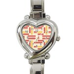 Abstract pattern geometric backgrounds   Heart Italian Charm Watch