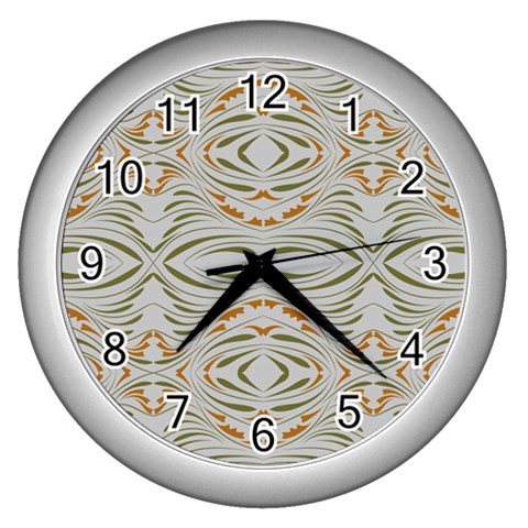 Folk flowers print Floral pattern Ethnic art Wall Clock (Silver) from ArtsNow.com Front