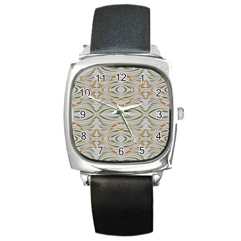 Folk flowers print Floral pattern Ethnic art Square Metal Watch from ArtsNow.com Front