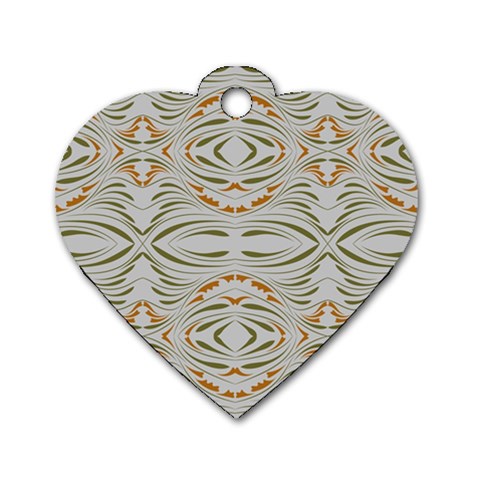 Folk flowers print Floral pattern Ethnic art Dog Tag Heart (One Side) from ArtsNow.com Front