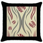 Folk flowers print Floral pattern Ethnic art Throw Pillow Case (Black)