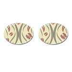 Folk flowers print Floral pattern Ethnic art Cufflinks (Oval)