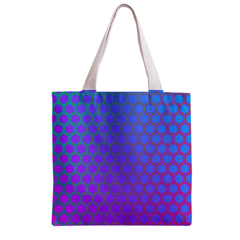 Hex Circle Points Vaporwave One Zipper Grocery Tote Bag from ArtsNow.com Front