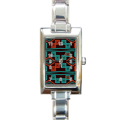 Abstract pattern geometric backgrounds   Rectangle Italian Charm Watch from ArtsNow.com Front