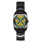 Abstract geometric design    Stainless Steel Barrel Watch
