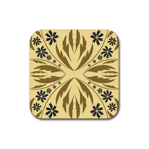 Folk flowers print Floral pattern Ethnic art Rubber Coaster (Square) from ArtsNow.com Front