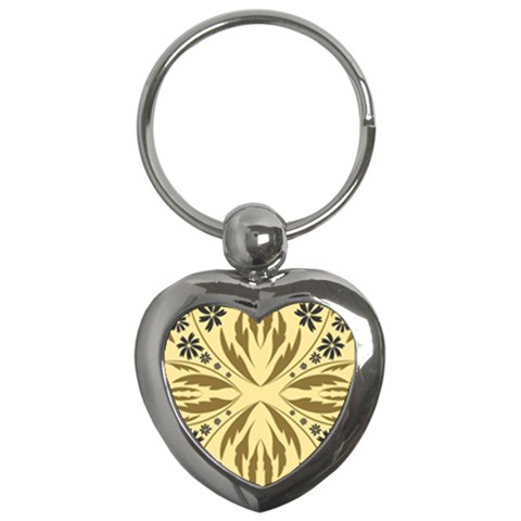Folk flowers print Floral pattern Ethnic art Key Chain (Heart) from ArtsNow.com Front
