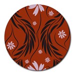 Folk flowers print Floral pattern Ethnic art Round Mousepads