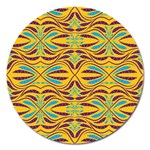 Folk flowers print Floral pattern Ethnic art Magnet 5  (Round)