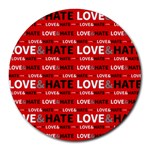 Love And Hate Typographic Design Pattern Round Mousepads