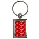 Love And Hate Typographic Design Pattern Key Chain (Rectangle)