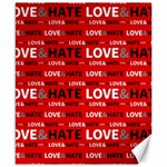 Love And Hate Typographic Design Pattern Canvas 8  x 10 
