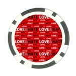 Love And Hate Typographic Design Pattern Poker Chip Card Guard (10 pack)