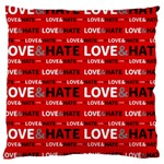 Love And Hate Typographic Design Pattern Large Cushion Case (One Side)