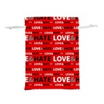 Love And Hate Typographic Design Pattern Lightweight Drawstring Pouch (S)